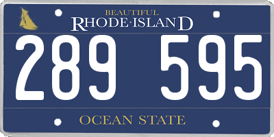RI license plate 289595