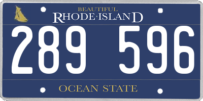 RI license plate 289596