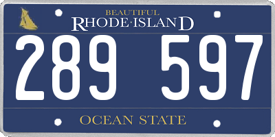 RI license plate 289597