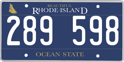RI license plate 289598
