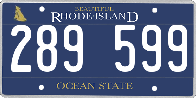 RI license plate 289599