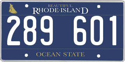 RI license plate 289601
