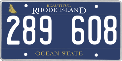 RI license plate 289608