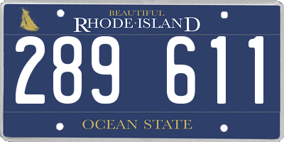 RI license plate 289611