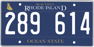 RI license plate 289614