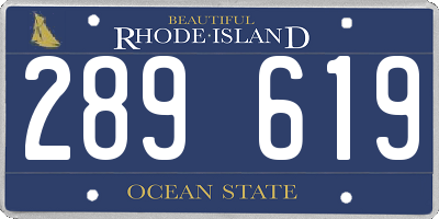 RI license plate 289619