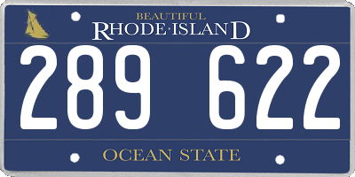 RI license plate 289622