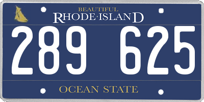 RI license plate 289625
