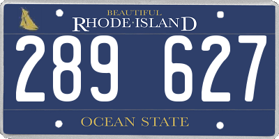 RI license plate 289627