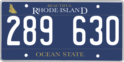 RI license plate 289630