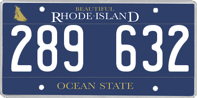 RI license plate 289632