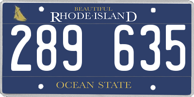 RI license plate 289635