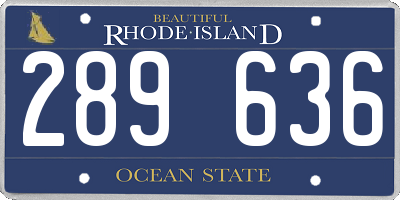 RI license plate 289636