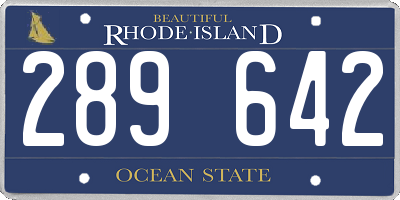 RI license plate 289642
