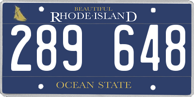 RI license plate 289648