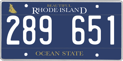 RI license plate 289651