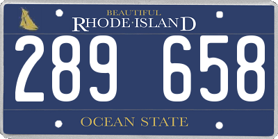 RI license plate 289658