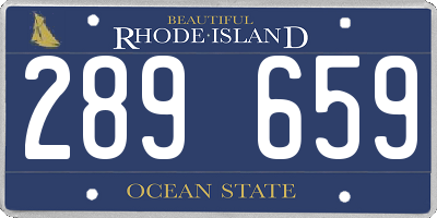 RI license plate 289659