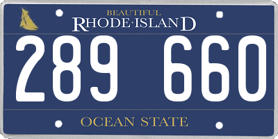 RI license plate 289660