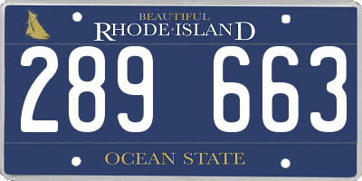 RI license plate 289663