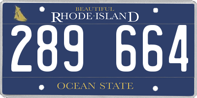 RI license plate 289664