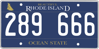 RI license plate 289666