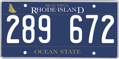RI license plate 289672