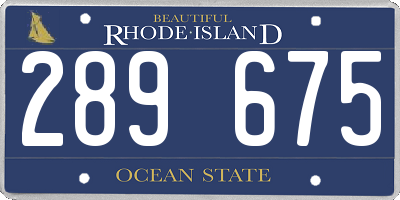 RI license plate 289675