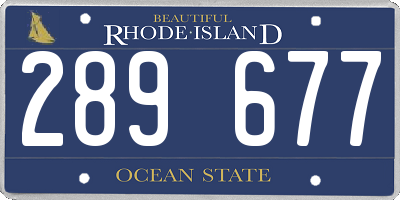 RI license plate 289677