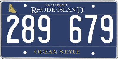 RI license plate 289679