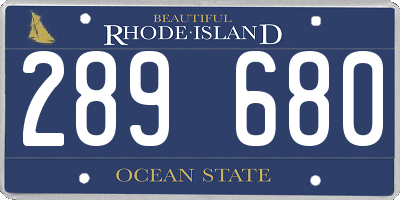 RI license plate 289680