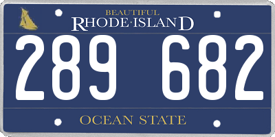 RI license plate 289682