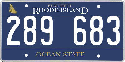 RI license plate 289683