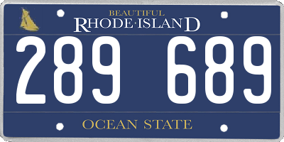 RI license plate 289689