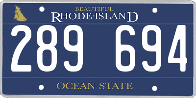 RI license plate 289694