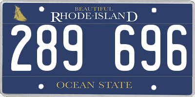 RI license plate 289696