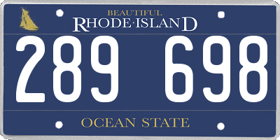 RI license plate 289698