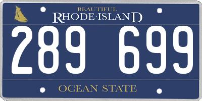RI license plate 289699