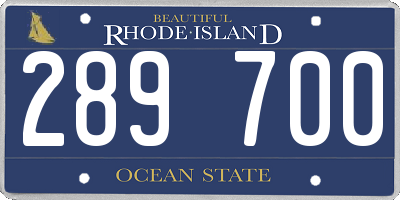 RI license plate 289700