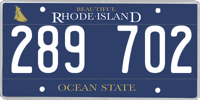 RI license plate 289702