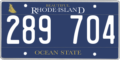 RI license plate 289704