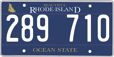 RI license plate 289710