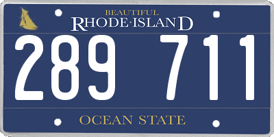 RI license plate 289711