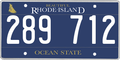 RI license plate 289712