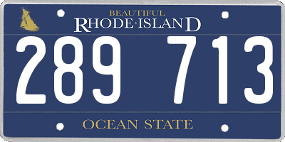 RI license plate 289713