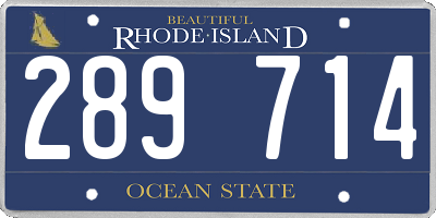 RI license plate 289714