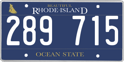 RI license plate 289715