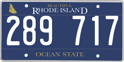 RI license plate 289717