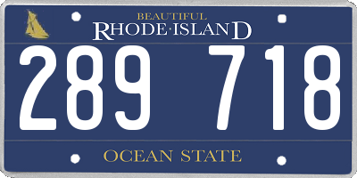 RI license plate 289718