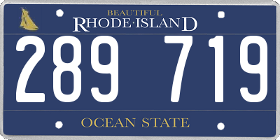 RI license plate 289719